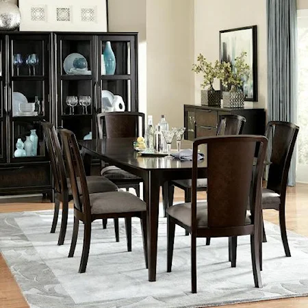7 Piece Rectangular Leg Table with Splat Back Chairs
